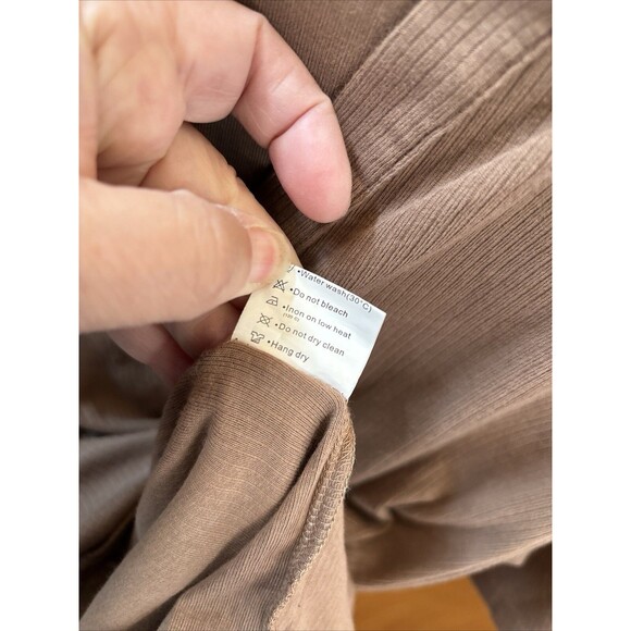 Kikiberry Lounge Sleep Set L Chocolate Brown Top Shorts Stretch Drawstring - Picture 8 of 14